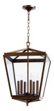 Six Light Oiled Bronze Clear Glass Foyer Hall Pendant - Style: 7311594