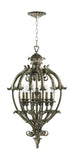 Six Light Mystic Silver Open Frame Foyer Hall Fixture - Style: 7311736