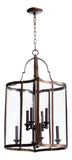 Eight Light Oiled Bronze Clear Glass Foyer Hall Pendant - Style: 7311740