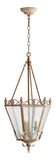 Three Light Clear Seeded Glass French Umber Foyer Hall Pendant - Style: 7311744