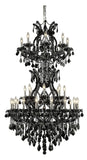 34 Light Chandelier In Black With Clear Crystal - Style: 7397336