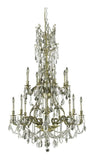 16 Light Foyer Light With Dark Bronze Finish And Clear Crystals - Style: 7401612