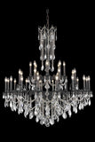 32 Light Foyer In Dark Bronze With Clear Crystal - Style: 7639400