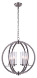 CWI Lighting 6 Light Modern Globe Chandelier Satin Nickel - Style: 8028236